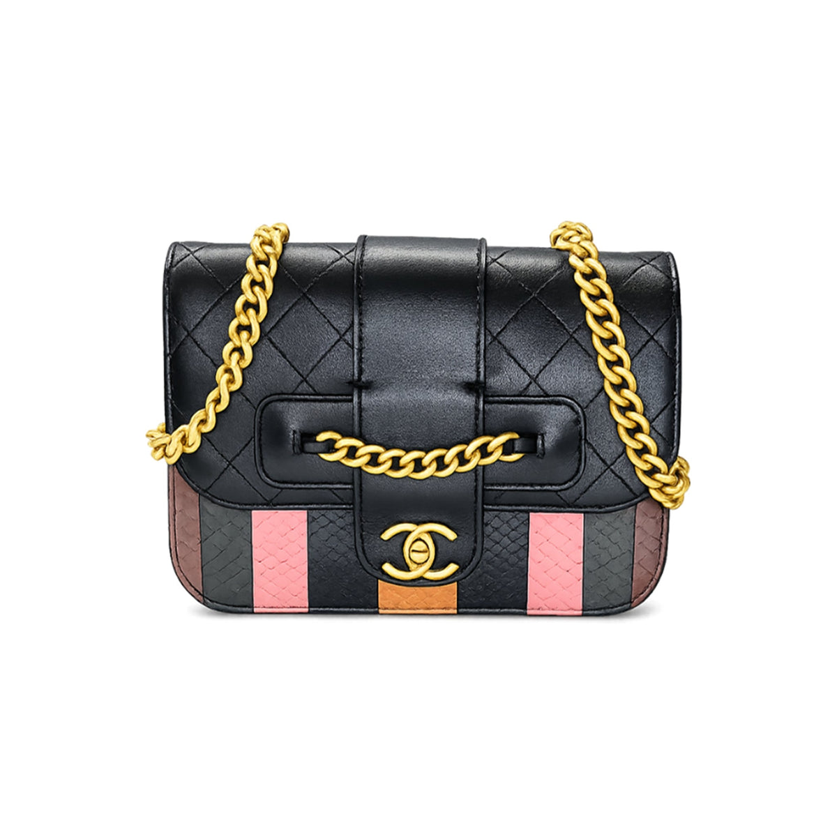 Chanel Calfskin Python Flap Bag