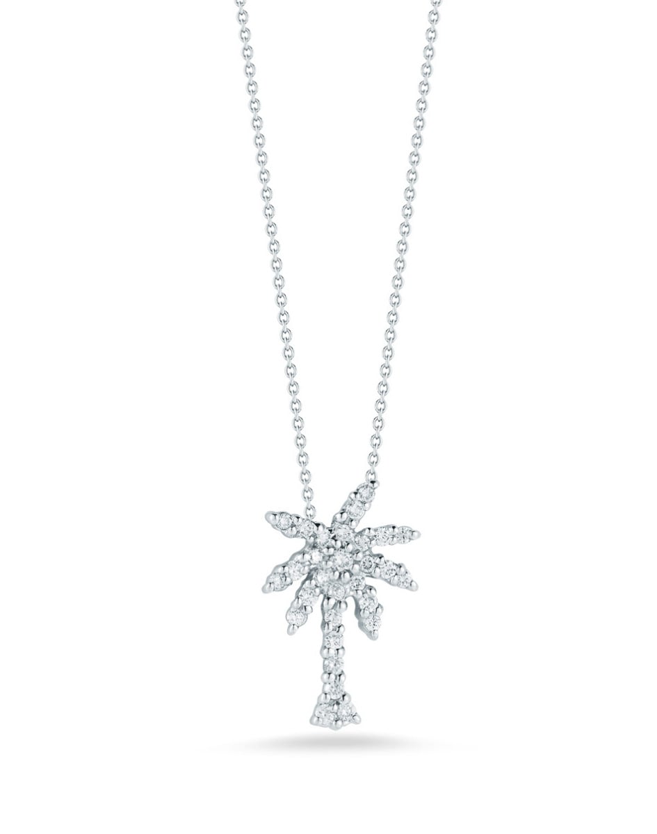 Roberto Coin 18kt White Gold "Tiny Treasures" Small Palm Tree with Diamonds