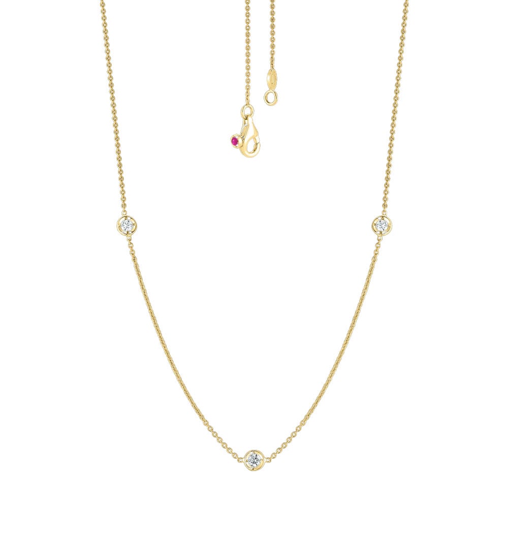 Roberto Coin "Diamonds by the Inch" Women's Necklace with 3 Diamond Stations