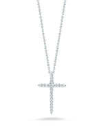Roberto Coin "Tiny Treasures" 18kt White Gold Cross Pendant with Diamonds
