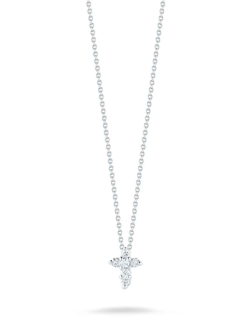 Roberto Coin Baby Cross Pendant with Diamonds