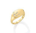 Roberto Coin 18kt Yellow Gold Large Diamond Signet Ring