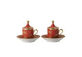 Richard Ginori 1735 "Oriente Italiano" Rubrum Coffee Set For Two