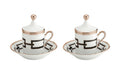 Richard Ginori 1735 "Cantene" Nero Coffee Set For Two