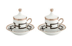 Richard Ginori 1735 "Cantene" Nero Coffee Set For Two