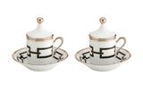 Richard Ginori 1735 "Cantene" Nero Coffee Set For Two