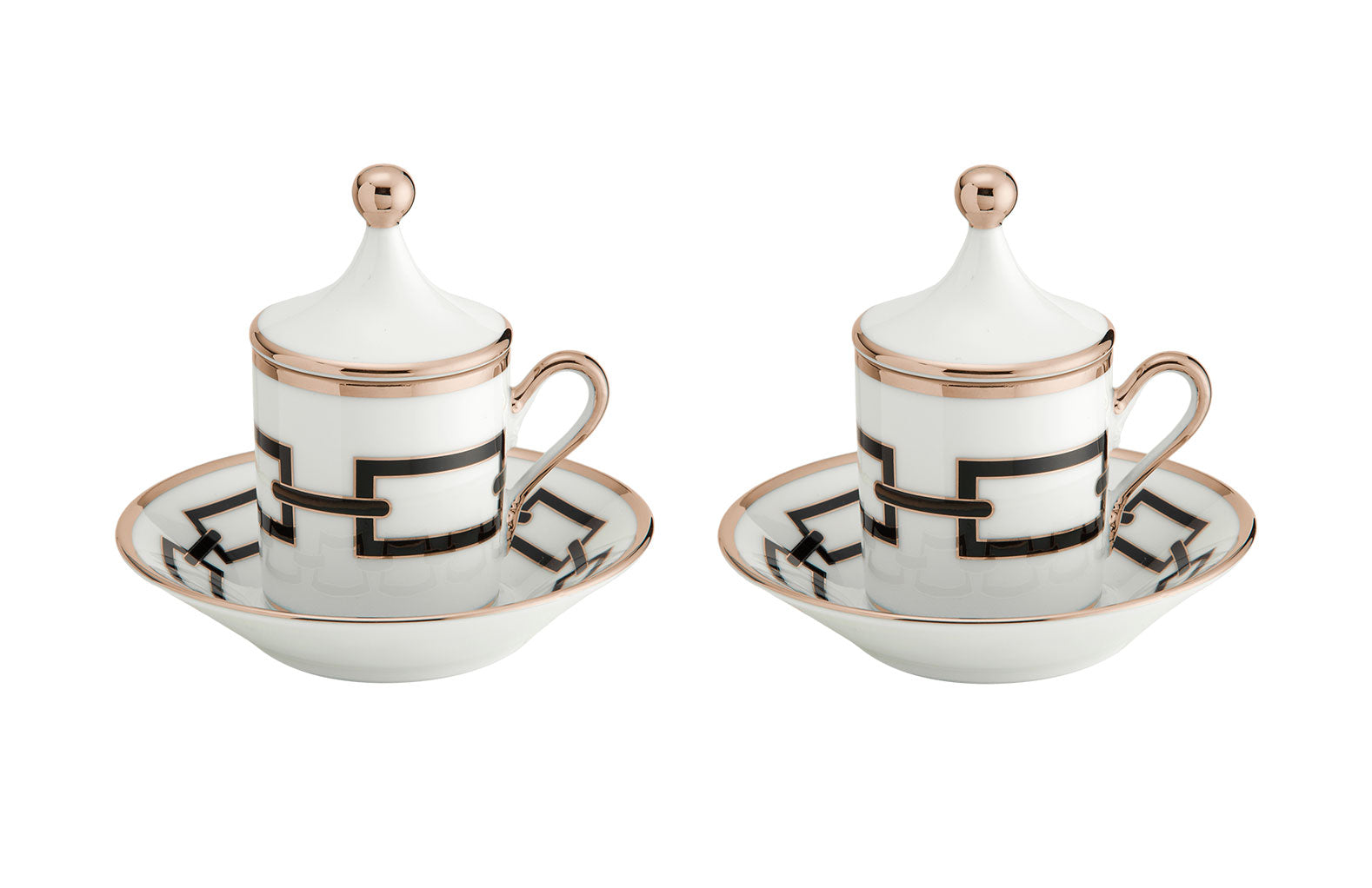 Richard Ginori 1735 "Cantene" Nero Coffee Set For Two