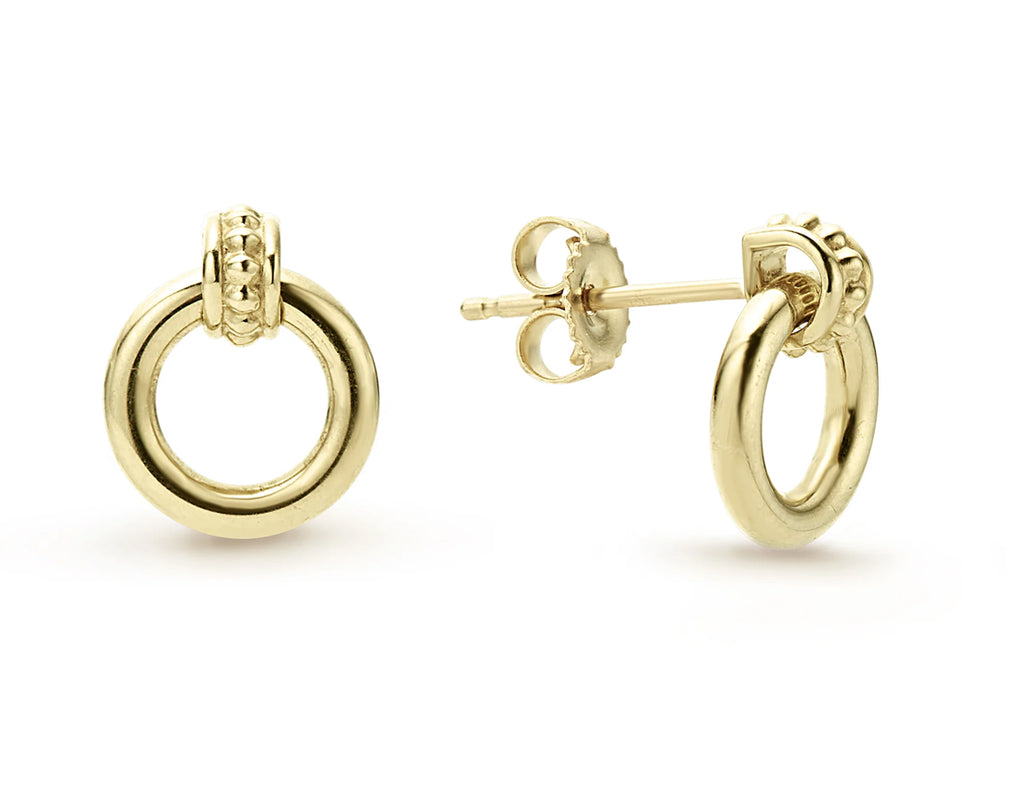 "Meridian" Circle Stud Earrings in 18kt Yellow Gold