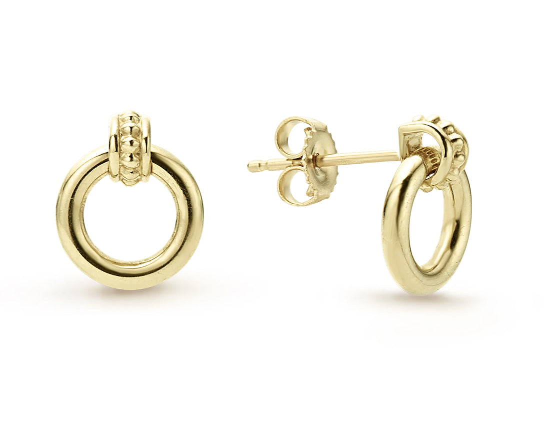 "Meridian" Circle Stud Earrings in 18kt Yellow Gold