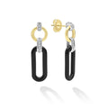 LAGOS "Signature Caviar" Diamond & Ceramic Link Drop Earrings