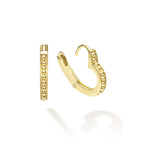 18kt Gold Caviar Heart Huggie Earrings