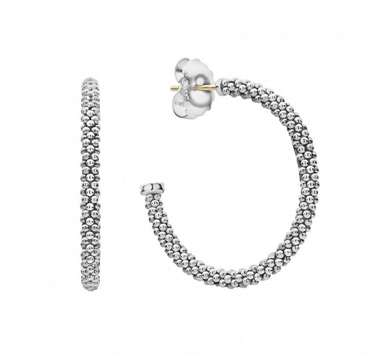 LAGOS Signature Caviar Sterling Silver Hoop Earrings