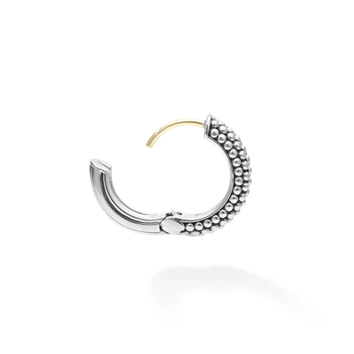 "Signature Caviar" Sterling Silver Huggie Hoop Earrings