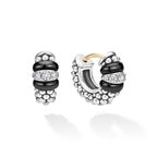 LAGOS "Black Caviar" Two-Tone Caviar Beaded Hoop Earrings