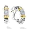 LAGOS "Signature Caviar" Two-Tone Caviar Diamond Hoop Earrings