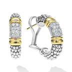 LAGOS "Signature Caviar" Two-Tone Caviar Diamond Hoop Earrings