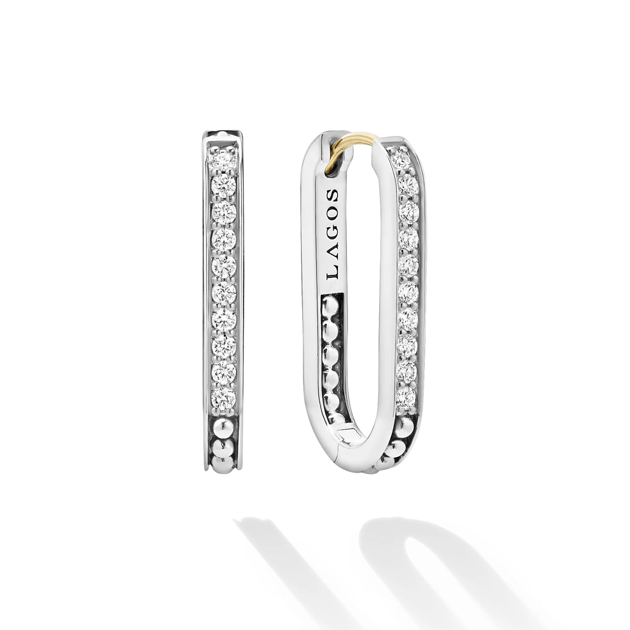 "Caviar Spark" Linear Diamond Hoop Earrings