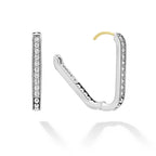"Caviar Spark" Linear Diamond Hoop Earrings