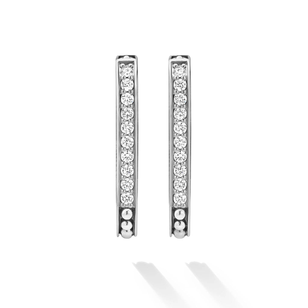 "Caviar Spark" Linear Diamond Hoop Earrings