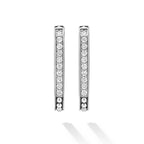 "Caviar Spark" Linear Diamond Hoop Earrings