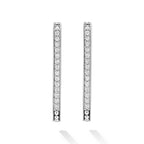 "Caviar Spark" Large Linear Diamond Hoop Earrings