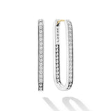 LAGOS "Caviar Spark" Large Linear Diamond Hoop Earrings