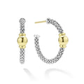 LAGOS  "Signature Caviar" Two-Tone Station Hoop Earrings