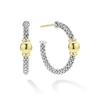 LAGOS  "Signature Caviar" Two-Tone Station Hoop Earrings