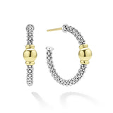 LAGOS  "Signature Caviar" Two-Tone Station Hoop Earrings