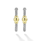 "Signature Caviar" Two-Tone Station Hoop Earrings