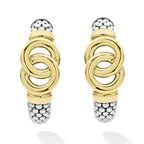 "Signature Caviar" Two-Tone Interlocking Hoop Earrings