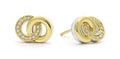 LAGOS "Signature Caviar" Two-Tone Interlocking Diamond Stud Earrings