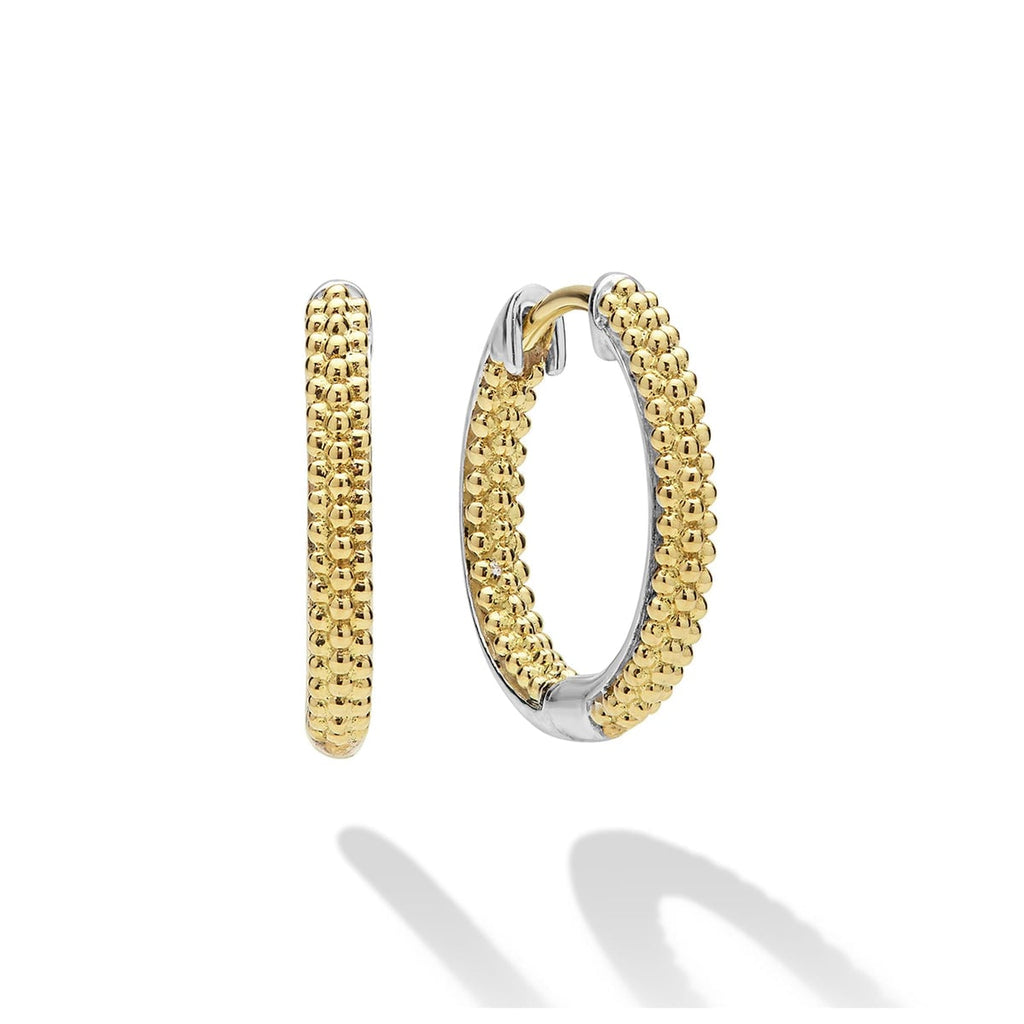LAGOS "Caviar Lux" Two-Tone Caviar Huggie Earrings