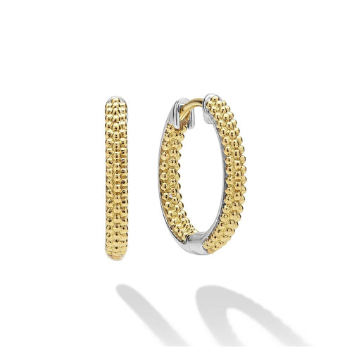 LAGOS "Caviar Lux" Two-Tone Caviar Huggie Earrings