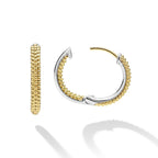 "Caviar Lux" Two-Tone Caviar Huggie Earrings