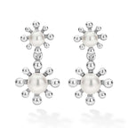 "Luna" Fleur Pearl Drop Earrings