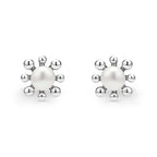 "Luna" Fleur Pearl Stud Earrings