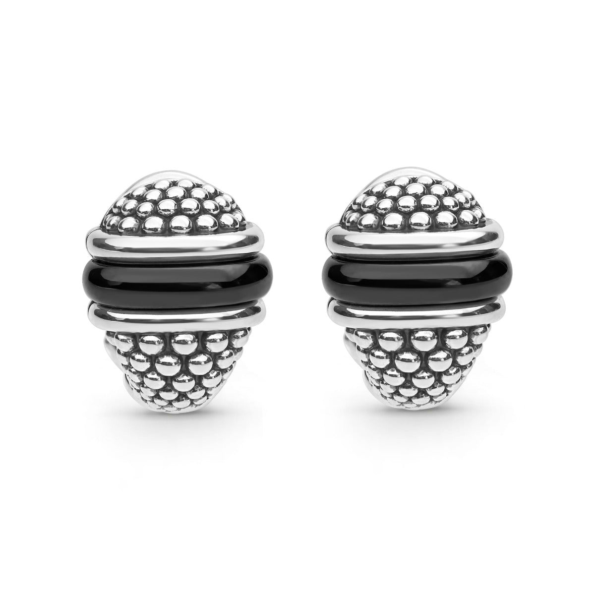 "Black Caviar" Black Ceramic Stud Earring