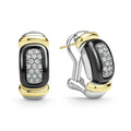 LAGOS "Black Caviar" Two-Tone Caviar Ceramic Huggie Earrings