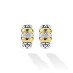 "Signature Caviar" Two-Tone Caviar Beaded Huggie Earrings