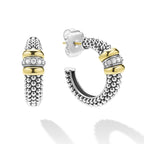LAGOS "Signature Caviar" Two-Tone Caviar Beaded Hoop Earrings
