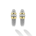 "Signature Caviar" Two-Tone Caviar Beaded Hoop Earrings