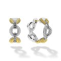 LAGOS "Caviar Lux" Two-Tone Petite Link Diamond Hoop Earrings