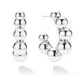LAGOS "Caviar Bubbly" Large Silver Beaded Hoop Earrings