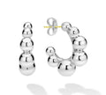 LAGOS "Caviar Bubbly" Silver Beaded Hoop Earrings