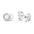LAGOS "Signature Caviar" Silver Interlocking Diamond Stud Earrings