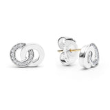 LAGOS "Signature Caviar" Silver Interlocking Diamond Stud Earrings