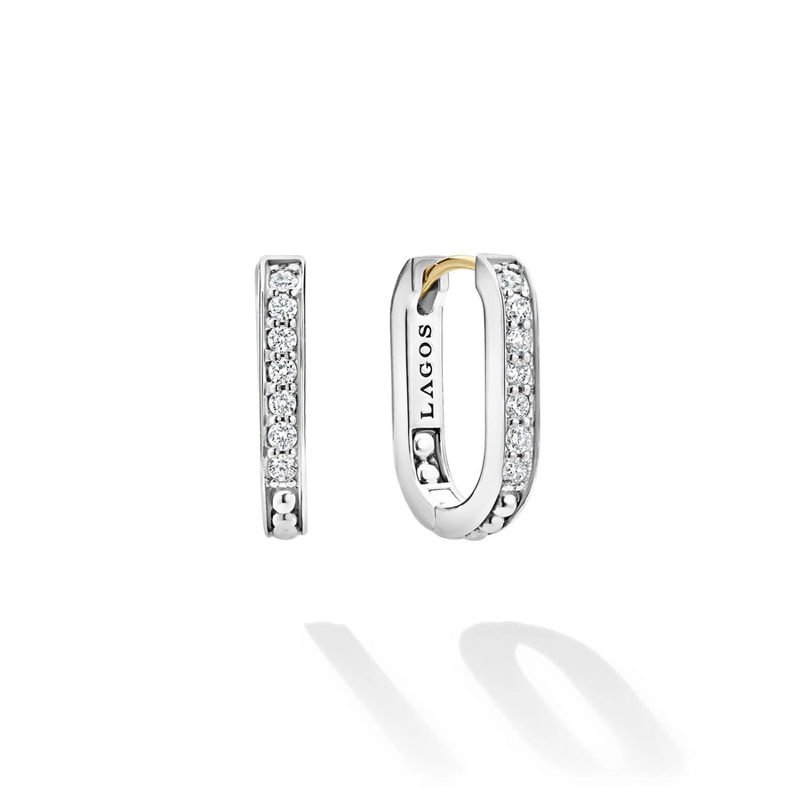 "Caviar Spark" Linear Diamond Hoop Earrings