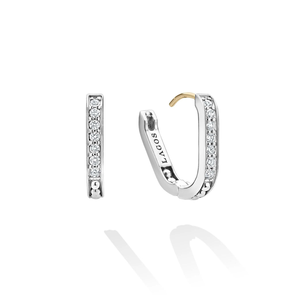 "Caviar Spark" Linear Diamond Hoop Earrings
