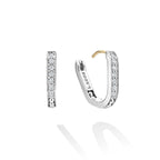 "Caviar Spark" Linear Diamond Hoop Earrings